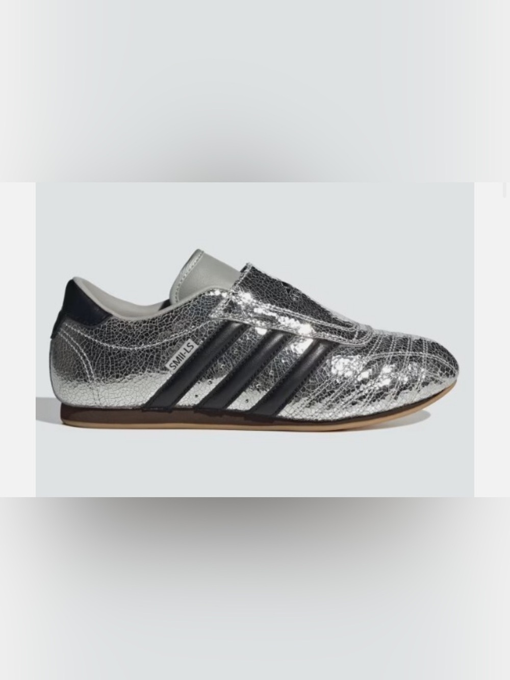 adidas Kids Silver Sneakers with Black Stripes